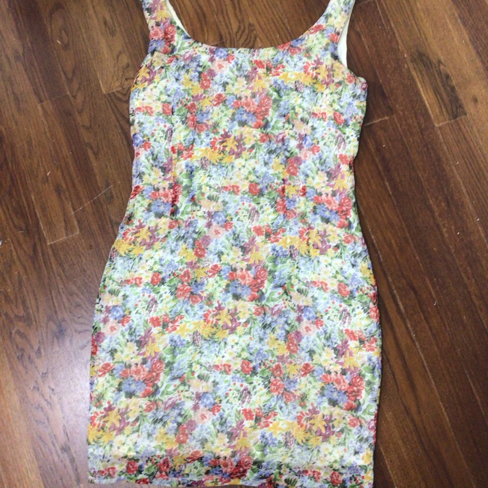 Vintage 90s Floral Multicolor Dress womens S